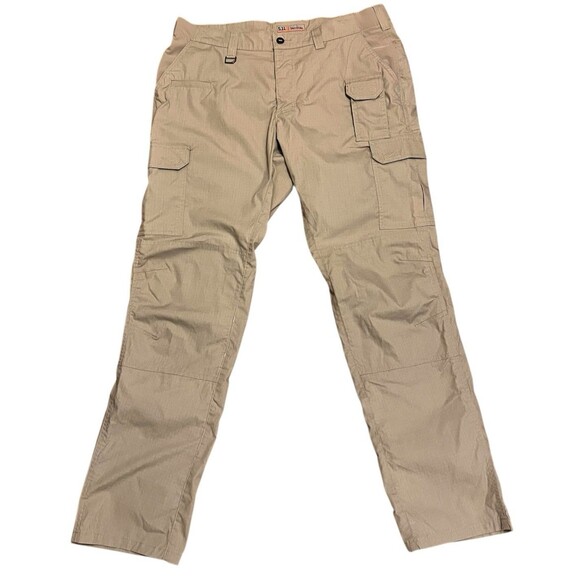 511 TACTICAL Tan Pants Elastic Waist Cargo Utility Military Rip Stop Men's 38x34 - Picture 1 of 6